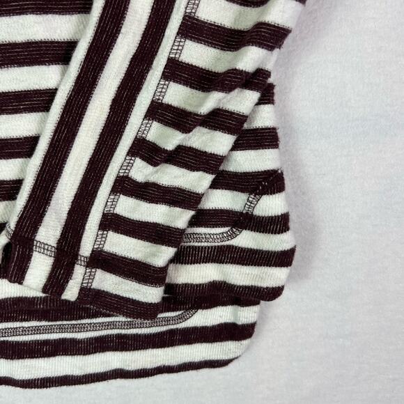 Madewell Sweater Top Womens Small Maroon Stripes Slub - Picture 5 of 15